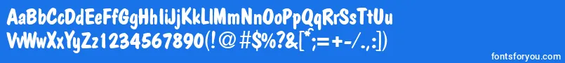 PolcasualBoldDb Font – White Fonts on Blue Background