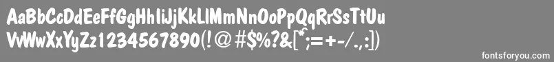フォントPolcasualBoldDb – 灰色の背景に白い文字