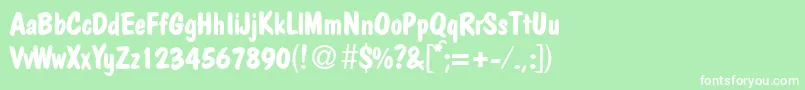 PolcasualBoldDb Font – White Fonts on Green Background