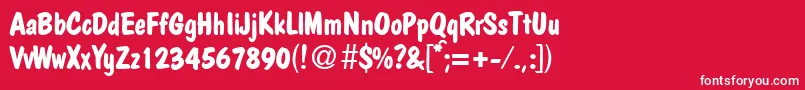 PolcasualBoldDb Font – White Fonts on Red Background