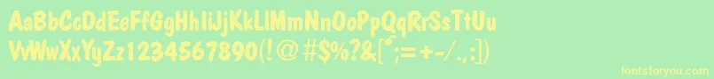 PolcasualBoldDb Font – Yellow Fonts on Green Background