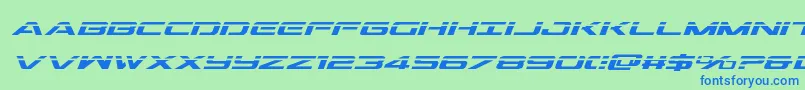 Outriderlaserital Font – Blue Fonts on Green Background