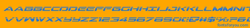 Outriderlaserital Font – Blue Fonts on Orange Background