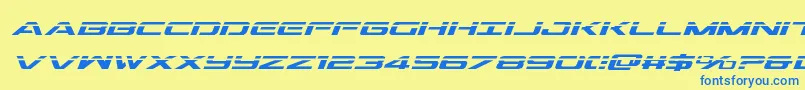Outriderlaserital Font – Blue Fonts on Yellow Background