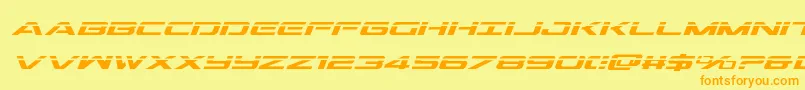 Outriderlaserital Font – Orange Fonts on Yellow Background
