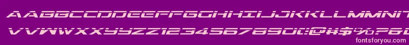 Outriderlaserital-fontti – vaaleanpunaiset fontit violetilla taustalla