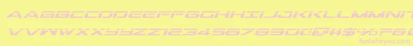 Outriderlaserital-fontti – vaaleanpunaiset fontit keltaisella taustalla