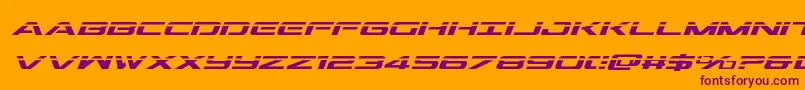 Outriderlaserital-fontti – violetit fontit oranssilla taustalla