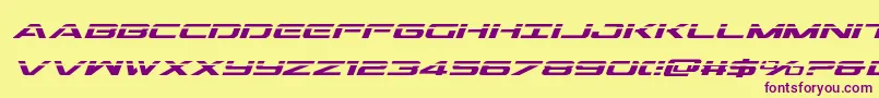 Outriderlaserital Font – Purple Fonts on Yellow Background