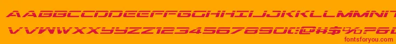 フォントOutriderlaserital – オレンジの背景に赤い文字