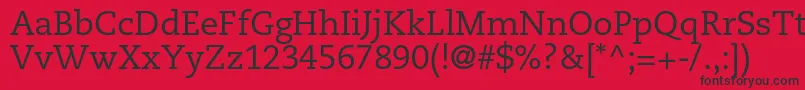 フォントCaecilialtstdRoman – 赤い背景に黒い文字