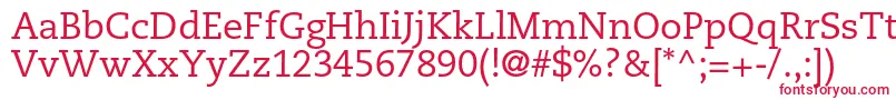 フォントCaecilialtstdRoman – 白い背景に赤い文字