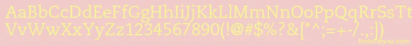 CaecilialtstdRoman Font – Yellow Fonts on Pink Background