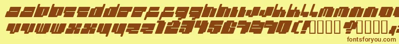 CheaptypeItalic-Schriftart – Braune Schriften auf gelbem Hintergrund