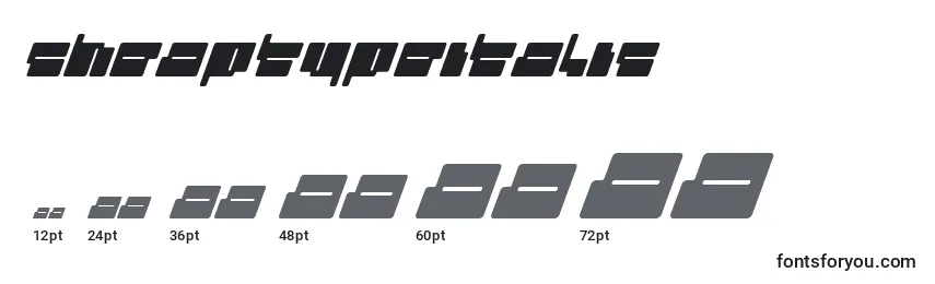 Размеры шрифта CheaptypeItalic