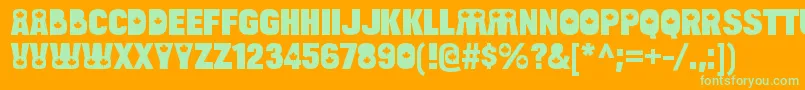 BulltoadcanadaRegular-Schriftart – Grüne Schriften auf orangefarbenem Hintergrund