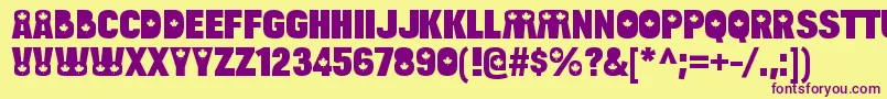 More about BulltoadcanadaRegular Font BulltoadcanadaRegular Font – Purple Fonts on Yellow Background