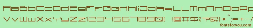 TechnoidOne Font – Brown Fonts on Green Background