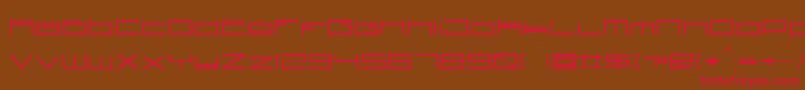 TechnoidOne-Schriftart – Rote Schriften auf braunem Hintergrund