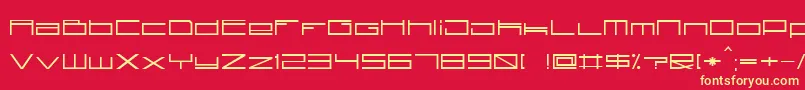 TechnoidOne Font – Yellow Fonts on Red Background