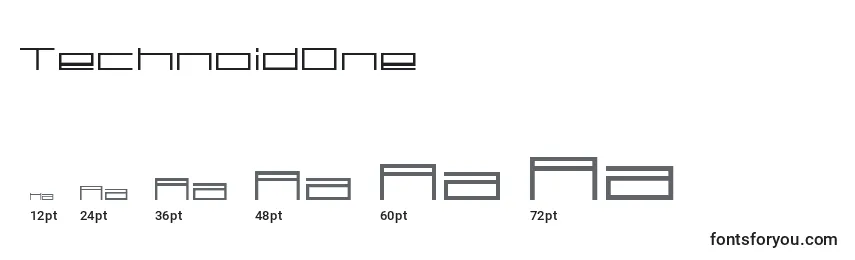 TechnoidOne Font Sizes