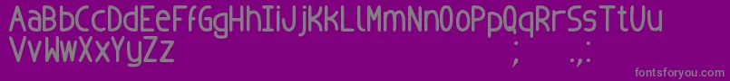 BadopusTfb-Schriftart – Graue Schriften auf violettem Hintergrund