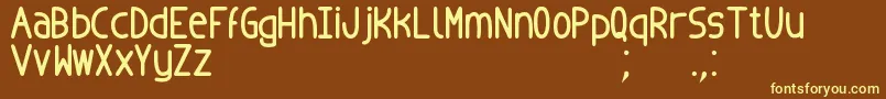 Weitere Informationen zur BadopusTfb-Schriftart BadopusTfb-Schriftart – Gelbe Schriften auf braunem Hintergrund