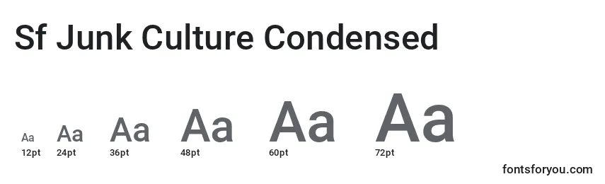 Размеры шрифта Sf Junk Culture Condensed