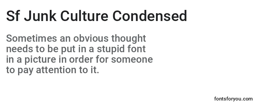 Sf Junk Culture Condensed Font