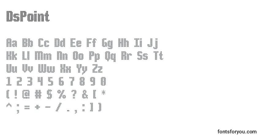 DsPoint Font – alphabet, numbers, special characters