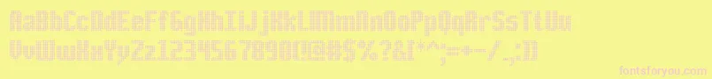 DsPoint Font – Pink Fonts on Yellow Background