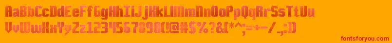 フォントDsPoint – オレンジの背景に赤い文字