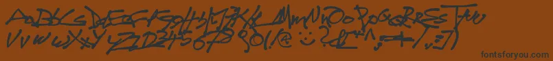 Tagdo-Schriftart – Schwarze Schriften auf braunem Hintergrund