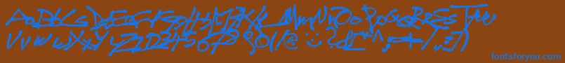 Tagdo Font – Blue Fonts on Brown Background