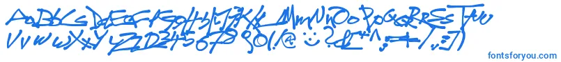 Tagdo-Schriftart – Blaue Schriften auf weißem Hintergrund