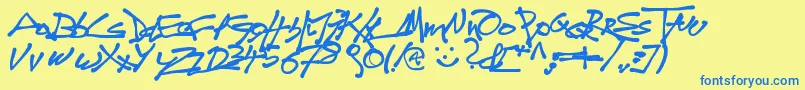 Tagdo Font – Blue Fonts on Yellow Background