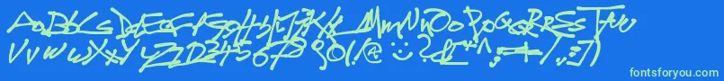 Tagdo Font – Green Fonts on Blue Background