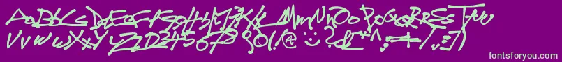 Tagdo Font – Green Fonts on Purple Background