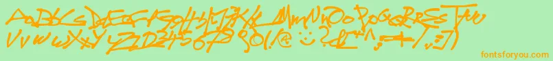 Tagdo Font – Orange Fonts on Green Background