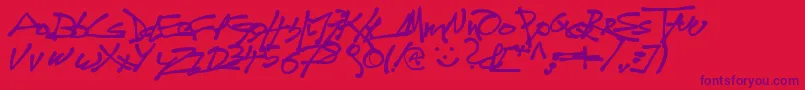 Tagdo Font – Purple Fonts on Red Background
