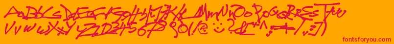 Tagdo Font – Red Fonts on Orange Background