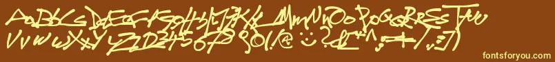 Tagdo Font – Yellow Fonts on Brown Background