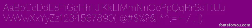 FauneDisplaythin Font – Green Fonts on Purple Background