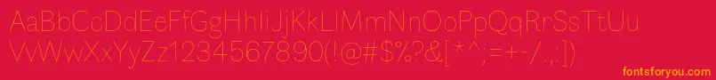 FauneDisplaythin Font – Orange Fonts on Red Background