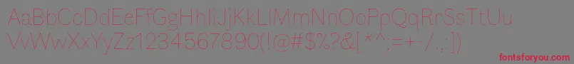 フォントFauneDisplaythin – 赤い文字の灰色の背景