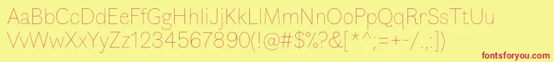 FauneDisplaythin Font – Red Fonts on Yellow Background