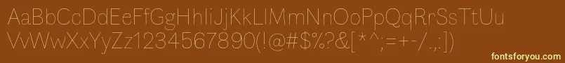 FauneDisplaythin Font – Yellow Fonts on Brown Background