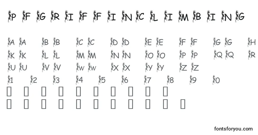 Schriftart PfGriffinClimbing – Alphabet, Zahlen, spezielle Symbole