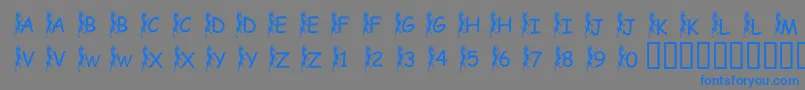 PfGriffinClimbing-Schriftart – Blaue Schriften auf grauem Hintergrund