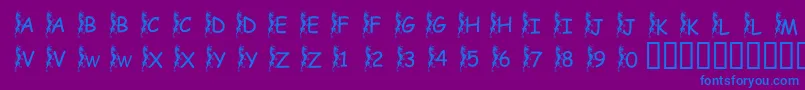 PfGriffinClimbing Font – Blue Fonts on Purple Background